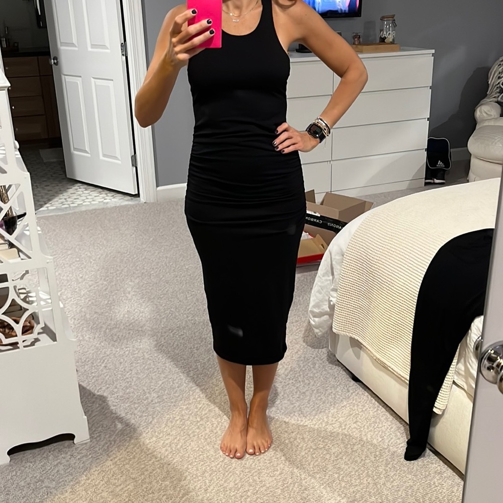 Michael Stars - size S - racer back black dress with side ruching
